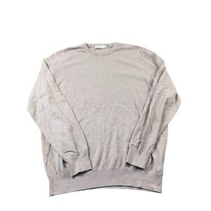 Collars & Co. Brown Cotton Cashmere Mens Crewneck Sweater Size Large
